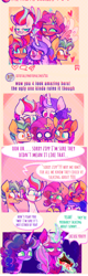 Size: 690x2152 | Tagged: safe, artist:sockiepuppetry, hitch trailblazer, izzy moonbow, misty, opaline, pipp petals, sunny starscout, zipp storm, alicorn, earth pony, pegasus, pony, unicorn, g5, spoiler:g5, spoiler:my little pony: make your mark, :p, argument, blushing, cellphone, chocolate, comic, duckface, eating, female, food, freckles, glowing, glowing horn, grin, horn, kitkat, levitation, magic, male, mane five (g5), mare, markings, open mouth, phone, pure unfiltered evil, selfie, siblings, sisters, smartphone, smiling, social media, stallion, telekinesis, tongue out, trolling, unshorn fetlocks
