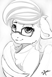 Size: 860x1256 | Tagged: safe, artist:mrulol, artist:velya_34, oc, oc only, pegasus, pony, glasses, sketch