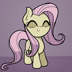 Size: 1080x1080 | Tagged: safe, artist:marshmallowhors, fluttershy, pegasus, pony, g4, animated, cute, female, mare, shyabetes, solo, webm