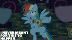 Size: 1280x720 | Tagged: safe, edit, edited screencap, editor:quoterific, screencap, rainbow dash, 28 pranks later, g4