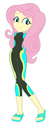 Size: 1500x3703 | Tagged: safe, artist:gmaplay, fluttershy, equestria girls, equestria girls series, clothes, simple background, solo, transparent background, wetsuit