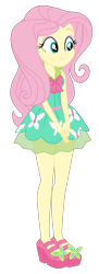 Size: 1900x5238 | Tagged: safe, artist:gmaplay, fluttershy, human, equestria girls, g4, bare shoulders, clothes, cutie mark on clothes, simple background, skirt, sleeveless, solo, transparent background