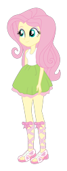 Size: 1700x4314 | Tagged: safe, artist:gmaplay, fluttershy, human, equestria girls, g4, clothes, green skirt, simple background, solo, transparent background