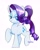 Size: 1653x2048 | Tagged: safe, artist:rottengotika, rarity, pony, unicorn, g4, female, looking at you, mare, ponytail, simple background, smiling, solo, white background