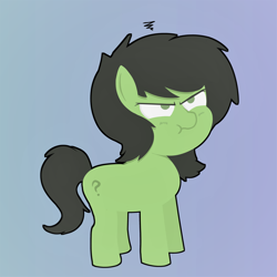 Size: 2920x2920 | Tagged: safe, artist:olthomas, oc, oc only, oc:anon, oc:filly anon, earth pony, pony, angry, earth pony oc, female, filly, grumpy, high res, simple background, solo