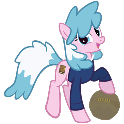 Size: 1200x1200 | Tagged: safe, artist:the smiling pony, oc, oc only, oc:artabana, earth pony, pony, 2023 community collab, derpibooru community collaboration, .svg available, ball, brazil, clothes, earth pony oc, female, football, full body, happy, hooves, looking at you, mare, open mouth, open smile, shirt, simple background, smiling, smiling at you, solo, sports, svg, tail, transparent background, two toned mane, two toned tail, vector