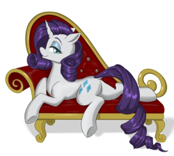 Size: 1280x1148 | Tagged: safe, artist:dstears, color edit, edit, rarity, pony, unicorn, colored, couch, cute, dock, female, lidded eyes, lying down, mare, profile, prone, raribetes, simple background, solo, tail, transparent background