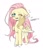 Size: 640x742 | Tagged: safe, artist:racoonman, discord, fluttershy, pegasus, pony, g4, blushing, chest fluff, colored hooves, colored wings, colored wingtips, cute, dialogue, disembodied hand, duo, female, floppy ears, hand, hand on cheek, hand on face, happy, implied discord, mare, offscreen character, open mouth, partially open wings, shyabetes, simple background, sketch, smiling, solo focus, standing, three quarter view, tickling, unshorn fetlocks, white background, wings