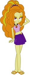 Size: 1296x3216 | Tagged: safe, artist:ajosterio, adagio dazzle, human, equestria girls, g4, belly button, clothes, diamond, eyebrows, female, gem, jewelry, legs, lidded eyes, looking at you, midriff, necklace, raised eyebrow, sandals, shirt, simple background, siren gem, skirt, sleeveless, smiling, smiling at you, solo, transparent background