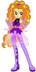 Size: 1010x2042 | Tagged: safe, artist:ajosterio, adagio dazzle, human, equestria girls, g4, bare shoulders, boots, clothes swap, diamond, fin wings, fins, ponied up, pony ears, shoes, simple background, sleeveless, solo, super ponied up, thigh boots, transparent background, waistband, wings