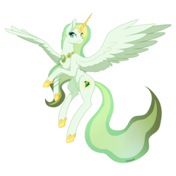 Size: 894x894 | Tagged: safe, artist:lekadema, oc, oc only, oc:emerald sun, alicorn, pony, alicorn oc, female, horn, simple background, solo, transparent background, wings