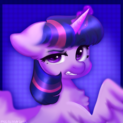 Size: 2055x2048 | Tagged: safe, artist:moccabliss, twilight sparkle, alicorn, pony, g4, bust, high res, magic, portrait, solo, twilight sparkle (alicorn)