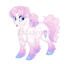 Size: 2520x2214 | Tagged: safe, artist:gigason, oc, oc only, oc:snow cone, earth pony, pony, :p, chest fluff, earth pony oc, full body, high res, hoof fluff, hooves, looking at you, male, obtrusive watermark, offspring, parent:double diamond, parent:pinkie pie, simple background, solo, stallion, standing, tongue out, transparent background, watermark