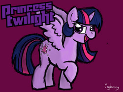 Size: 1024x765 | Tagged: safe, artist:thebrokencog, twilight sparkle, alicorn, pony, g4, signature, simple background, twilight sparkle (alicorn)