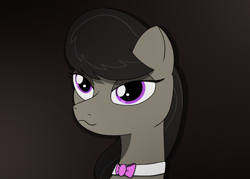Size: 2100x1500 | Tagged: safe, artist:brehnya, octavia melody, earth pony, pony, g4, bedroom eyes, bowtie, looking at you, simple background, smiling, smirk, solo