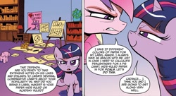 Size: 1334x724 | Tagged: safe, artist:andypriceart, idw, official comic, princess cadance, twilight sparkle, alicorn, pony, unicorn, g4, neigh anything, spoiler:comic, spoiler:comic11, dialogue, duo, female, filly, filly twilight sparkle, mare, speech bubble, teen princess cadance, unicorn twilight, younger