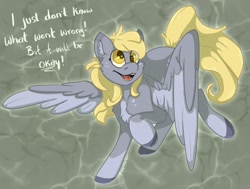 Size: 2037x1544 | Tagged: safe, artist:puppietarts, derpy hooves, pegasus, pony, g4, encouragement, female, mare, positive ponies, solo, talking to viewer