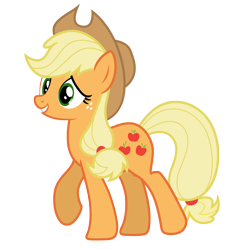 Size: 6500x6904 | Tagged: safe, artist:estories, applejack, earth pony, pony, g4, absurd resolution, cowboy hat, female, hat, mare, simple background, smiling, solo, stetson, transparent background, vector, walking