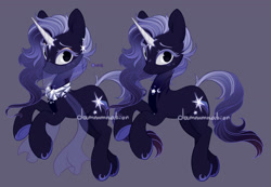 Size: 1280x885 | Tagged: safe, artist:dammmnation, oc, oc only, pony, unicorn, duo, horn, simple background, unicorn oc