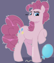 Size: 3072x3572 | Tagged: safe, artist:inayurinai01, mean pinkie pie, earth pony, pony, g4, my little pony: friendship is magic, the mean 6, ..., balloon, clone, female, frown, high res, mare, messy mane, raised hoof, solo