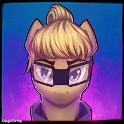 Size: 2000x2000 | Tagged: safe, artist:adagiostring, oc, oc only, oc:donnik, pony, bust, commission, glasses, high res, looking at you, male, portrait, solo, your character here