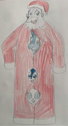 Size: 1170x2148 | Tagged: safe, artist:powerpup97, trixie, g4, christmas, clothes, costume, everest (paw patrol), holiday, larimar (jewelpet), luea, paw patrol, santa costume, traditional art