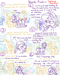 Size: 4779x6013 | Tagged: safe, artist:adorkabletwilightandfriends, aloe, bon bon, moondancer, octavia melody, soarin', starlight glimmer, sweetie drops, oc, oc:barry, oc:lawrence, oc:pastor paul, oc:rachel, earth pony, kirin, pony, unicorn, comic:adorkable twilight and friends, g4, adorkable, adorkable friends, adorkable twilight, busy, butt, campfire, christmas, christmas lights, clothes, comic, cute, decoration, dork, downtown, eyebrows, female, fishing rod, friendship, glasses, glimmer glutes, hanging out, happy, hat, hearth's warming, holiday, laughing, lights, mare, missing cutie mark, mooningdancer, nostrils, plot, ponyville, public, santa hat, shopping, sidewalk, signs, slice of life, smiling, store, sweater, tent, walking, window, winter