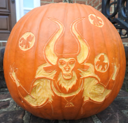 Size: 2000x1939 | Tagged: safe, artist:mazetemporal, lord tirek, g4, halloween, holiday, irl, jack-o-lantern, photo, pumpkin, solo