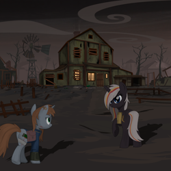 Size: 2000x2000 | Tagged: safe, artist:dddromm, oc, oc only, oc:littlepip, oc:velvet remedy, pony, unicorn, fallout equestria, duo, fanfic art, female, high res, horn, mare, unicorn oc