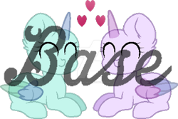 Size: 400x267 | Tagged: safe, artist:existencecosmos188, oc, oc only, alicorn, pony, alicorn oc, base, duo, eyelashes, eyes closed, female, heart, horn, lying down, mare, obtrusive watermark, pay to use, prone, simple background, transparent background, watermark, wings