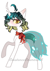 Size: 1131x1608 | Tagged: safe, artist:existencecosmos188, oc, oc only, changeling, changeling queen, hybrid, pony, blushing, changeling queen oc, clothes, female, mare, raised hoof, scarf, simple background, slender, thin, thin legs, transparent background