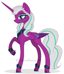 Size: 1410x1630 | Tagged: safe, artist:existencecosmos188, opaline arcana, alicorn, pony, g5, my little pony: make your mark, spoiler:g5, female, makeup, mare, raised hoof, simple background, skinny, solo, tall, thin, thin legs, transparent background