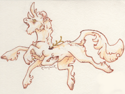 Size: 7200x5400 | Tagged: safe, artist:cherryseas, oc, pony, unicorn, chest fluff, horn, multiple legs, multiple limbs, six legs, traditional art, unicorn oc