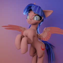 Size: 2048x2048 | Tagged: safe, artist:saphire systrine, artist:valiant studios, oc, oc:saphire systrine, alicorn, pony, 3d, 3d model, alicorn oc, base used, belly, blender, blender eevee, high res, horn, recolor, solo, vs twi, wings
