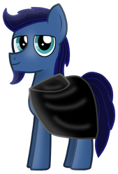 Size: 1050x1550 | Tagged: safe, artist:starless, derpibooru exclusive, oc, oc only, oc:starless, earth pony, pony, 2023 community collab, derpibooru community collaboration, cape, clothes, earth pony oc, male, simple background, solo, stallion, transparent background