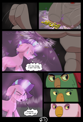 Size: 4750x7000 | Tagged: safe, alternate version, artist:chedx, boyle, lix spittle, mullet (g4), starlight glimmer, bird, golem, ornithian, anthro, comic:the storm kingdom, g4, alternate hairstyle, alternate universe, barrier, comic, parrot pirates, pirate, sky pirates