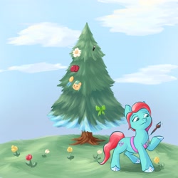 Size: 4096x4096 | Tagged: safe, artist:felldeal, jazz hooves, earth pony, pony, series:daily drawing december, g5, solo, tree