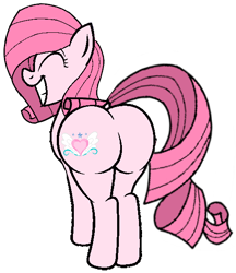 Size: 500x579 | Tagged: safe, artist:muhammad yunus, oc, oc only, oc:annisa trihapsari, earth pony, pony, adorasexy, annibutt, butt, cute, earth pony oc, female, grin, gritted teeth, happy, large butt, mare, plot, sexy, simple background, smiling, solo, teeth, the ass was fat, transparent background