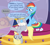 Size: 1508x1359 | Tagged: safe, artist:juicebarx, derpy hooves, rainbow dash, pegasus, pony, g4, baby wipes, bed, cute, derp, diaper, diaper change, diaper fetish, duo, female, fetish, full diaper, lying down, mare, messy diaper, non-baby in diaper, on back, pacifier, sequence, show accurate, smiling, speech bubble