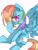 Size: 768x1024 | Tagged: safe, artist:pnpn_721, rainbow dash, pegasus, pony, g4, female, looking at you, mare, simple background, solo, spread wings, white background, wings