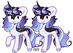 Size: 1280x925 | Tagged: safe, artist:dammmnation, oc, oc only, pony, unicorn, chest fluff, duo, female, hoof polish, horn, mare, raised hoof, simple background, smiling, transparent background, unicorn oc