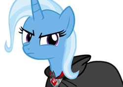 Size: 1021x720 | Tagged: safe, edit, edited screencap, screencap, trixie, pony, unicorn, g4, magic duel, season 3, alicorn amulet, background removed, cloak, clothes, female, mare, not a vector, simple background, solo, transparent background, trixie is not amused, unamused