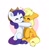 Size: 3892x4006 | Tagged: safe, artist:kittyrosie, applejack, rarity, earth pony, pony, unicorn, g4, accessory swap, applejack's hat, blushing, commissioner:raritybro, cowboy hat, cute, duo, eyes closed, female, floppy ears, hat, hug, jackabetes, kittyrosie is trying to murder us, lesbian, mare, raribetes, ship:rarijack, shipping, smiling