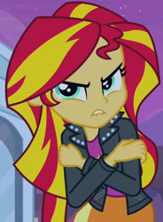 Size: 1415x1920 | Tagged: safe, screencap, sunset shimmer, equestria girls, g4, my little pony equestria girls, cropped, lip bite, solo