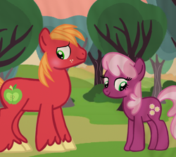 Size: 720x642 | Tagged: safe, artist:mlplary6, big macintosh, cheerilee, earth pony, pony, g4, blushing, female, male, ship:cheerimac, shipping, stallion, straight, tree