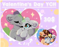 Size: 1420x1133 | Tagged: safe, artist:woonborg, commission, couple, heart, hearts and hooves day, holiday, hug, valentine, valentine's day, ych example, your character here