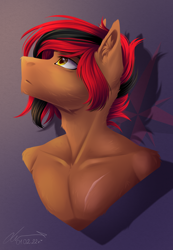 Size: 1540x2228 | Tagged: safe, artist:lunciakkk, oc, oc only, oc:simir, bust, commission, ear fluff, portrait, signature, solo