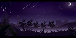 Size: 800x400 | Tagged: safe, artist:starcasteclipse, bat pony, flying, moon, night, spread wings, starry night, stars, wings