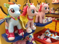 Size: 2592x1936 | Tagged: safe, pinkie pie, rainbow dash, earth pony, pegasus, pony, g4, build-a-bear, clothes, converse, dress, female, irl, mare, photo, plushie, shoes, smiling