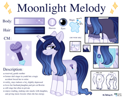 Size: 4000x3200 | Tagged: safe, artist:pink-pone, oc, oc:moonlight melody, pony, unicorn, clothes, dress, female, mare, reference sheet, solo